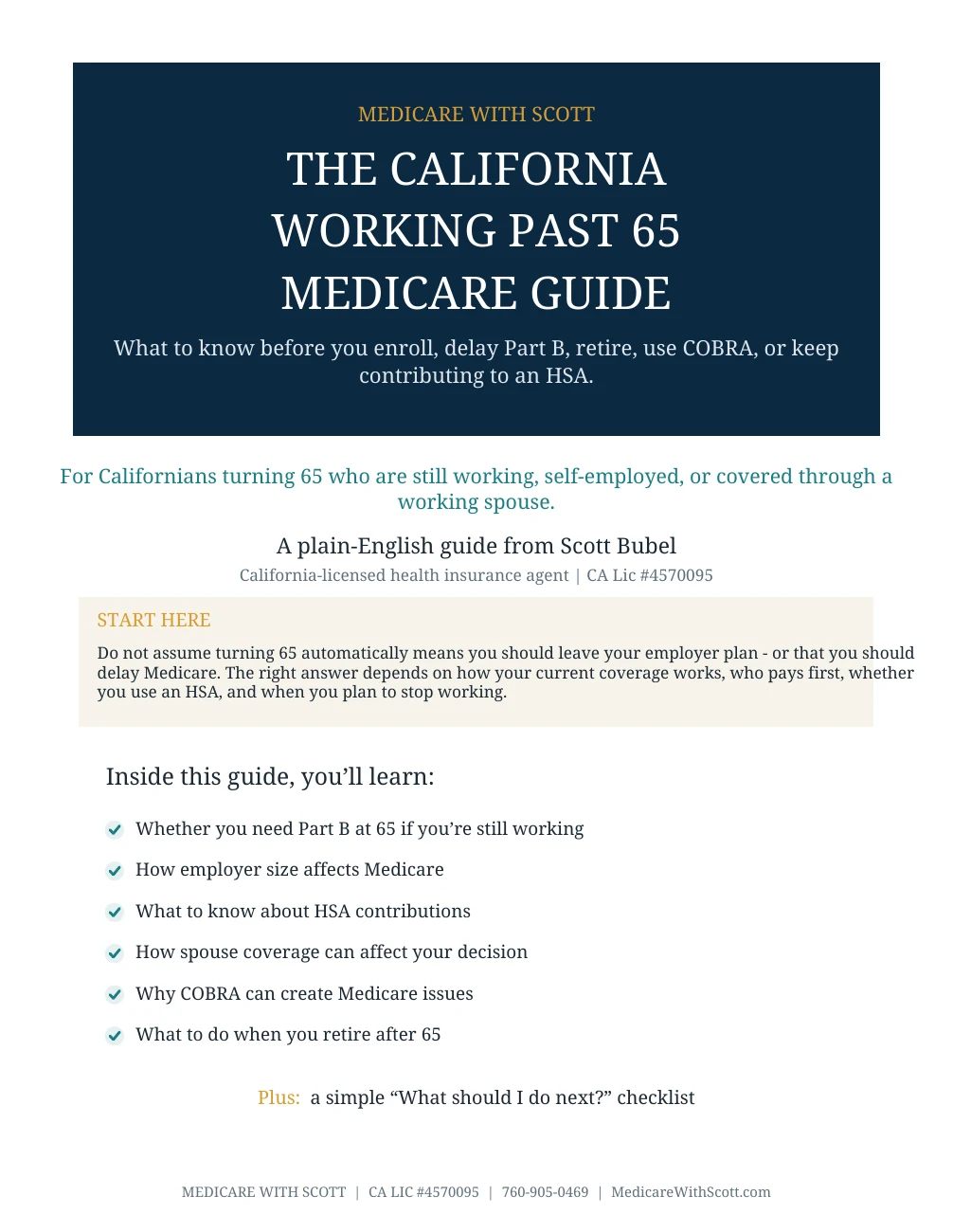 Cover of the California Working Past 65 Medicare Guide